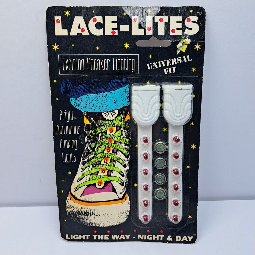 Vintage Lace Lites Sneaker Lights Blinking Shoe Lights Universal Fit New